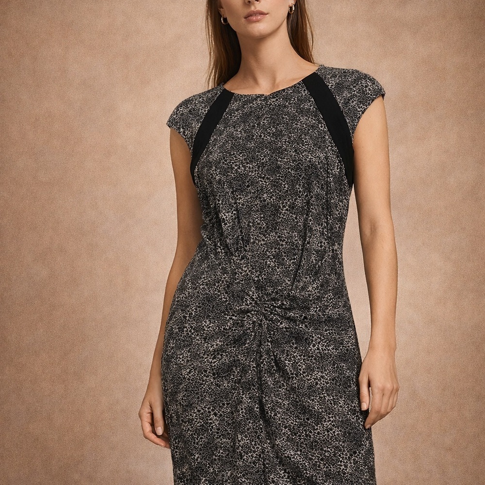 IRO Paris Leopard Print Cap Sleeve Romper Designer Silk Blend Size 0